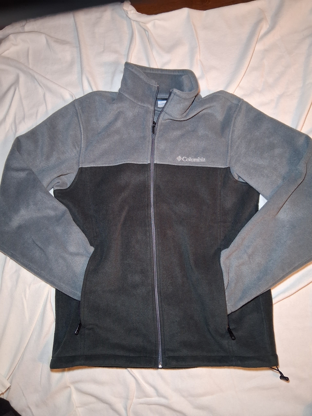 Columbia Mens Two-Tone Gray Full-Zip Fleece Jacket